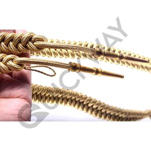 Aiguillette de color dorado personalizado, el precio más bajo de venta, fabricación a granel, Aiguillette con dos puntas doradas - Product Image 2
