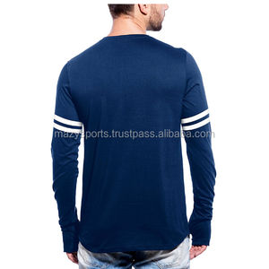 Camiseta de manga larga con cuello redondo y rayas dobles para hombre de calidad superior antiarrugas de secado rápido transpirable sostenible - Product Image 4