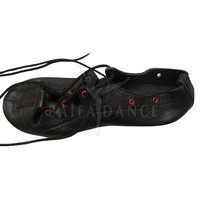 Chaussures de danse écossaise élégantes en cuir véritable noir, confortables, à lacets, avec doublure en coton