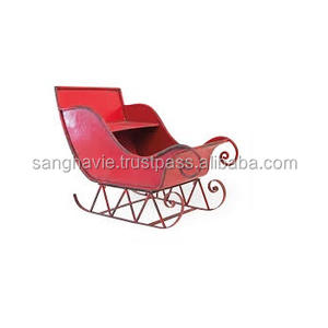 รถเลื่อนคริสต์มาสโลหะดีไซน์คลาสสิก ของตกแต่งคริสต์มาส งานแฮนด์เมด - Product Image 6