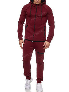 Ensembles de vêtements européens 2 pièces pour hommes, survêtement respirant à fermeture éclair avec manches longues, jogging d'automne pour tenue d'hiver - Product Image 4
