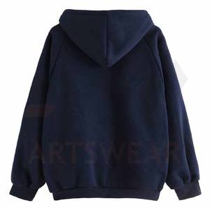 Sudadera con capucha personalizada al por mayor logotipo bordado transpirable hombres pulóver 100% algodón polar azul marino Color Hombre Sudaderas con capucha 2025 - Product Image 4