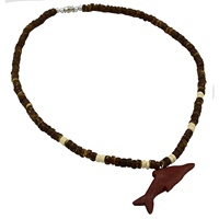 Collier tendance en coquille de noix de coco avec pendentifs en bois, collier de bijoux unisexe