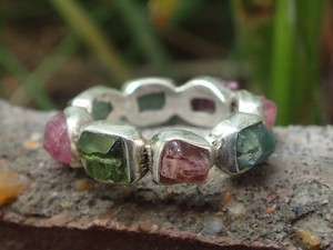 Bague d'éternité en argent sterling 925 conceptions uniques de diamant de tourmaline de pastèque classique pour des occasions d'anniversaire de fête de mariage - Product Image 3