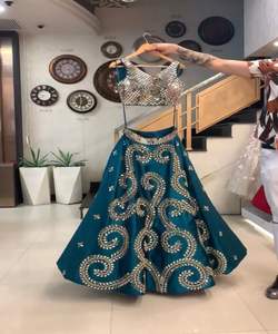 Séquence de broderie georgette de créateur lehenga choli avec dupatta vêtements de mariage prix de gros vêtement ethnique apparelgarment - Product Image 1
