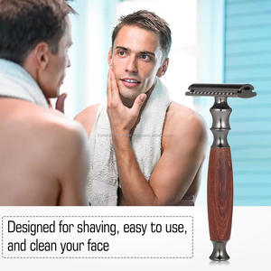 Rasoir de sécurité à lame unique pour hommes avec logo personnalisé et manche en bambou - Product Image 4