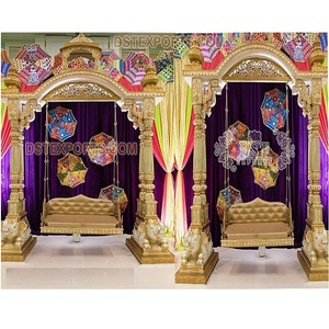 Khndi-columpio tradicional de doble pilar de elefante para boda, mecedora de escenario para novia y novio, decoración de boda india, jula - Product Image 1