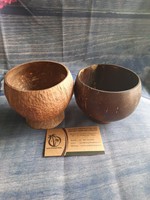 Bol/Tasse à café en coquille de noix de coco biodégradable, artisanal, vintage, en bois naturel, écologique, pour le camping, tasses à thé, soucoupes, 400 ml, COCO-ECO