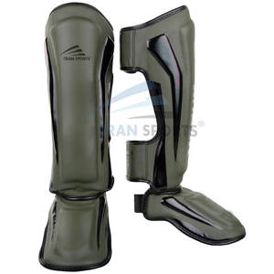Espinilleras de cuero para hombre de alta calidad, equipo protector de boxeo y lucha para piernas, protectores y calentadores de piernas - Product Image 4