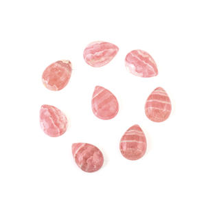 Hecho a mano Natural 6X4 MM Rodocrosita en forma de pera cabujón personalizado piedra preciosa suelta para la fabricación de joyas Color rosa con 3 mm de altura - Product Image 1