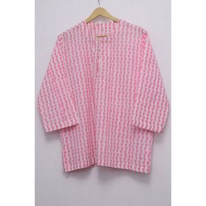 Conjunto de pijama de traje de noche indio para mujer, pijama de algodón con estampado Floral elegante para adultos, ropa de dormir suelta para el verano - Product Image 2