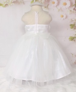 Vestido de fiesta de cumpleaños para niña pequeña, bonito vestido de satén de encaje con flores - Product Image 4