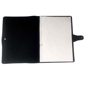 Cubierta de menú de cuero con tornillos acoplados para sujetar varias tarjetas de menú - Product Image 1