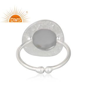 Bague avec pierre de lune précieuse grise naturelle, en argent sterling 925, ajustable, fournitures de bijoux - Product Image 3