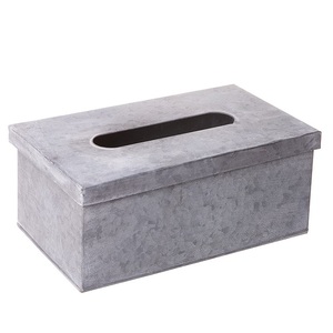 Boîte à mouchoirs rectangulaire de grande taille en métal galvanisé pour la décoration du salon, de la chambre et des restaurants - Product Image 1