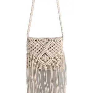 Indian handmade eco friendly bohemian cotton macrame shoudler bag