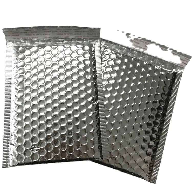 Foil Bubble Pouch Flat Cooler Bag For Cold Chain Shipping Insulated mailers