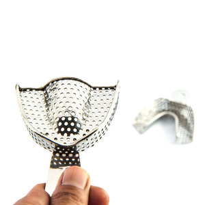 Prosthetics Dental Impression <b>Tray</b> BO 12,3,4 BU2,3,4 PERFORATED SOLID <b>SAND</b> BLASTED POLISHED Stainless Steel Manual UAMED LTD - Product Image 5