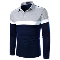 Polo à manches longues en mélange de coton et de polyester sur mesure polo à manches longues t-shirts polo chemise à manches longues pour hommes ajusté