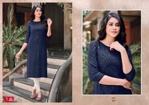 Wholesale Kurtis Ladies Cotton Rayon Women Fashion Ready Wear Low Price With Dupatta Festival Kurti - Product Image 3