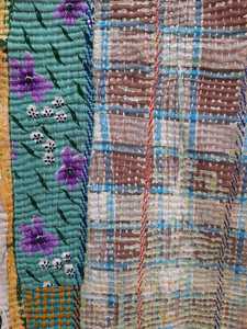 Wholesale Cotton Vintage Kantha <b>Throw</b> With Multi Layered Embroidery & Patch Work Design Dhurries Furnishing Garment Redesign Use - Product Image 5