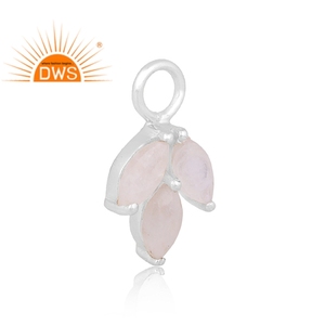 925 Fine argent sterling naturel arc-en-ciel pierre de lune design floral pendentif bijoux 925 Fine Sterling Silver Natural Rainbow Moonst - Product Image 2
