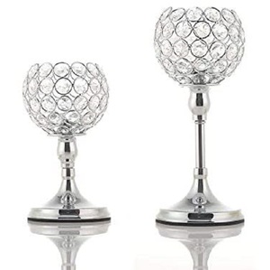 Meilleur prix de gros Bougeoir au design unique en métal et cristal pour la décoration intérieure Décoration de festival - Product Image 1