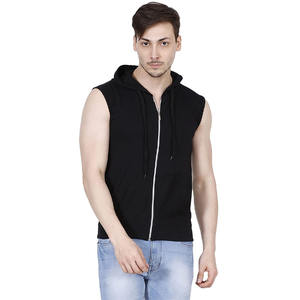Gran oferta, lo último en dos tonos, Jersey sin mangas con cremallera para hombre, venta al por mayor, Sudadera con capucha sin mangas para gimnasio personalizada 2024 - Product Image 2