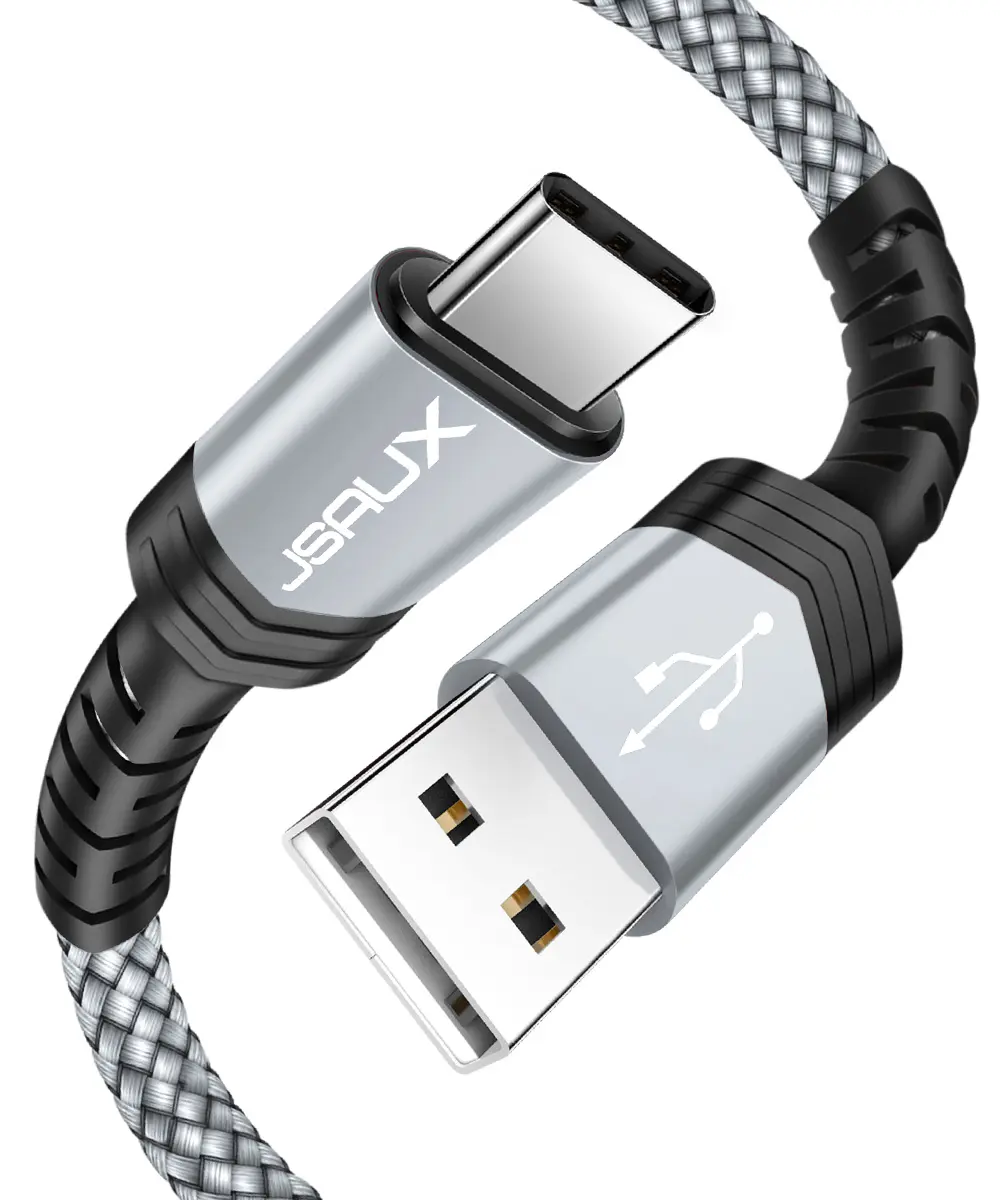 JSAUX 1 Meter 3.3ft Silver Fast Charge Type-c Data Cable for Samsung Samsung Galaxy S10 S10+ LG V20
