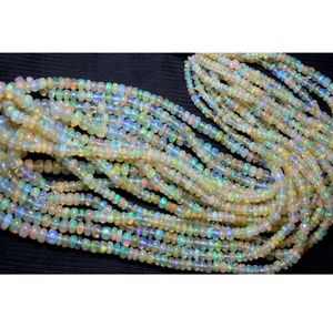 Perles rondes en opale éthiopienne, naturelles, multicolores, 16 pouces, avion lisse, prix de gros - Product Image 6