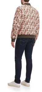 Men's Printed Bomber <b>Jacket</b> Autumn Casual Zipper Front With Pockets Regular Fit Turn-down <b>Collar</b> Polyester Material - Product Image 4