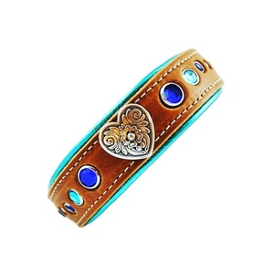 Superior Quality Extra Soft Luxury <b>Dog</b> <b>Collar</b> 100% Genuine Cow Leather Concho Decoration Solid Pattern Wholesale Manufacturer - Product Image 1
