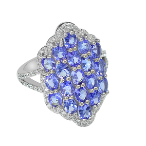 new expulsive natural blue tanzanite 4x3 mm gemstone 925 solid