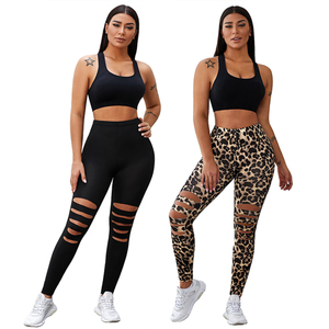 Mallas de yoga de 92% poliéster y 8% licra, tipo de patrón, Material sólido de nailon, Leggings de entrenamiento de cintura con sublimación - Product Image 6