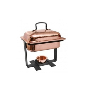 Plat à chafing en cuivre martelé avec support en fer, qualité exclusive, articles de restauration, plat de service pour buffet alimentaire par Home Arts - Product Image 4