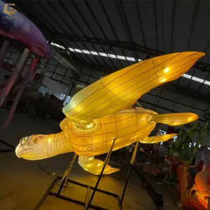 FL06-linterna de tortuga marina, decoración de Festival de Año Nuevo Chino, Animal de seda