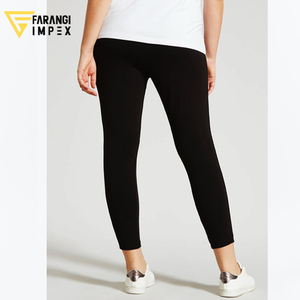 Leggings Negros Largos Personalizados para Mujer, Cintura Elástica, Tejido de Spandex y Nailon, Color Sólido, Estilo Básico, para Todas las Temporadas - Product Image 2