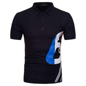 เสื้อโปโลผู้ชายลายกราฟิกผ้าถักสไตล์แคชชวลสำหรับฤดูใบไม้ผลิ - Product Image 1