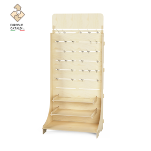 Espositore in legno di alta qualità EUROSUD CATALDI Made in Italy betulla altezza 180 cm per negozi e supermercati - Product Image 2