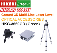 Niveau laser 3D multi-lignes HIKARI HKG-3360GD pour sols, portée intérieure 20 m, précision 1 mm, verrouillage de pente, protection IP54, usage intensif
