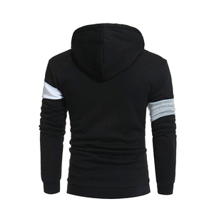 Sweat à capuche pour homme en mélange de coton, coupe régulière, grande taille, motif uni, hiver, polaire, col à capuche, coupe-vent, respirant - Product Image 6