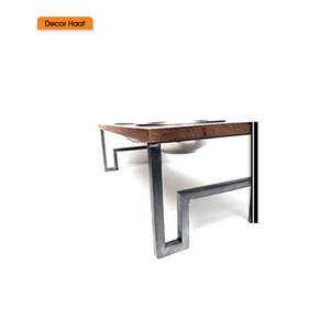 Support de bol d'alimentation pour chiot jumeau surélevé en acier inoxydable écologique Double station de nourriture et d'eau avec forme arrondie - Product Image 1