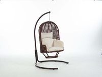 Chaise suspendue moderne en forme d'œuf, éco-responsable, avec coussin en mousse de couleur personnalisable et structure en acier, idéale pour patio, salle de sport et école - Meilleure vente 2021