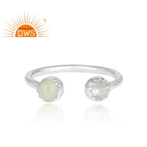 Opale éthiopienne Vert Améthyste Pierre précieuse Argent fin Face à Bague Bijoux Fournisseur en gros Collection classique - Product Image 2