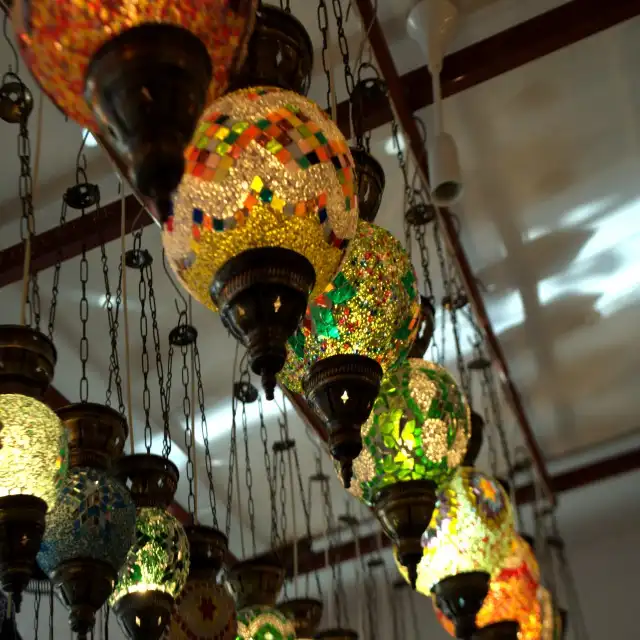 Turkish Morocco Style Hotel Mosaic Glass Lamps Decorative Antique Chandelier