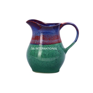 Home Kitchen Utensils Dinner Table Juice Serving <b>Metal</b> Kettle Jugs Enamel Hand Painted Wedding Jug Table Decorative Jar H - Product Image 3