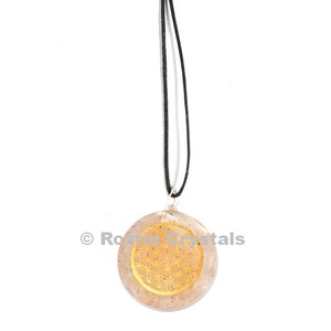Pendentif en sélénite orgonite, pendentif énergétique orgonite, pendentif en pierre semi-précieuse, bijoux en cristal de sélénite - Product Image 1