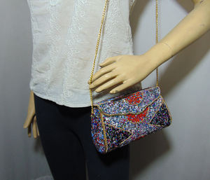 Bolso de mano de piedras de mosaico, azul y Multi grava - Product Image 5