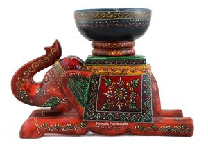 NIRMALA HANDICRAFTS - Portavelas de Madera con Forma de Elefante, Hecho a Mano, Estilo Art Déco, Decoración para Mesa, Escritorio, Interior y Exterior - Product Image 3