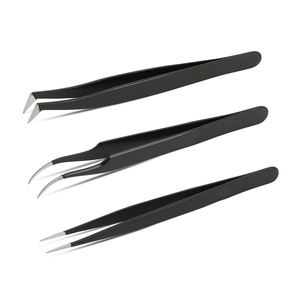 <b>Eyelash</b> Extension Fiber Tip <b>Eyelash</b> Tweezers Manufacturer Stainless Steel Lash <b>Applicator</b> Lash Extension Tweezer Set - Product Image 4